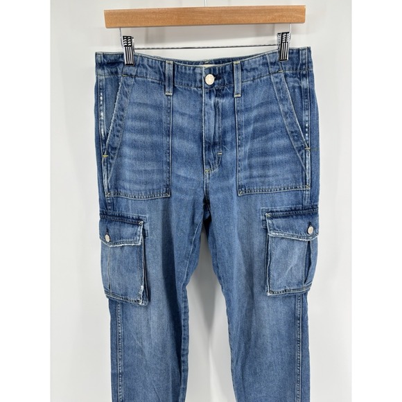 NWOT AMO Maggie Jeans Sz 27 (Meas 30") Carpenter Crop MSRP $310 Cottagecore - Picture 3 of 13